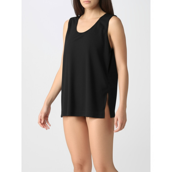 Bon Worth Womens Tank Top Size LP Black Ribbed Side Slit Hem Casual Basic - Picture 7 of 7